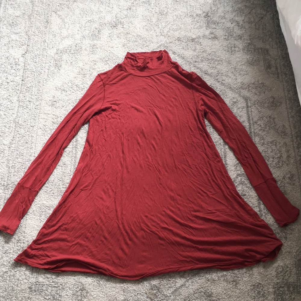Free People burn orange turtleneck dress